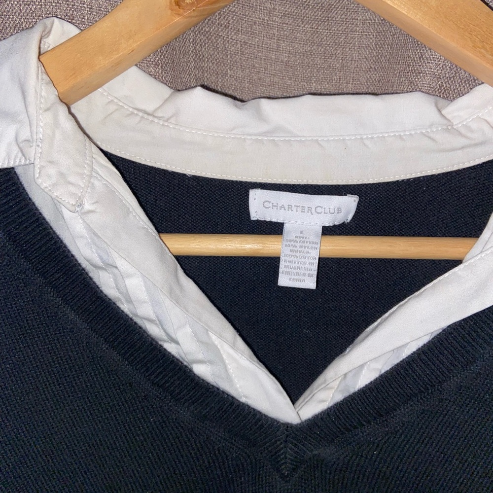 Charter Club Women's Black V-Neck Sweater